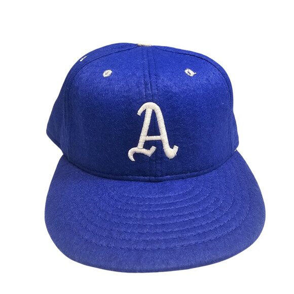 Vtg American Needle Blue Philadelphia A's Cooperstown Wool Fitted Hat 7.5 USA - Picture 1 of 8